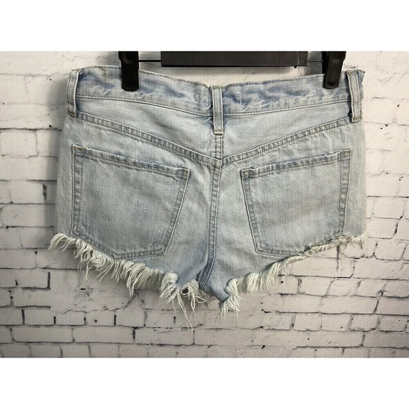 Free People We The Free  Women Distress Cutoff Button Fly Jean Short Sz 27 T2 - Picture 7 of 12